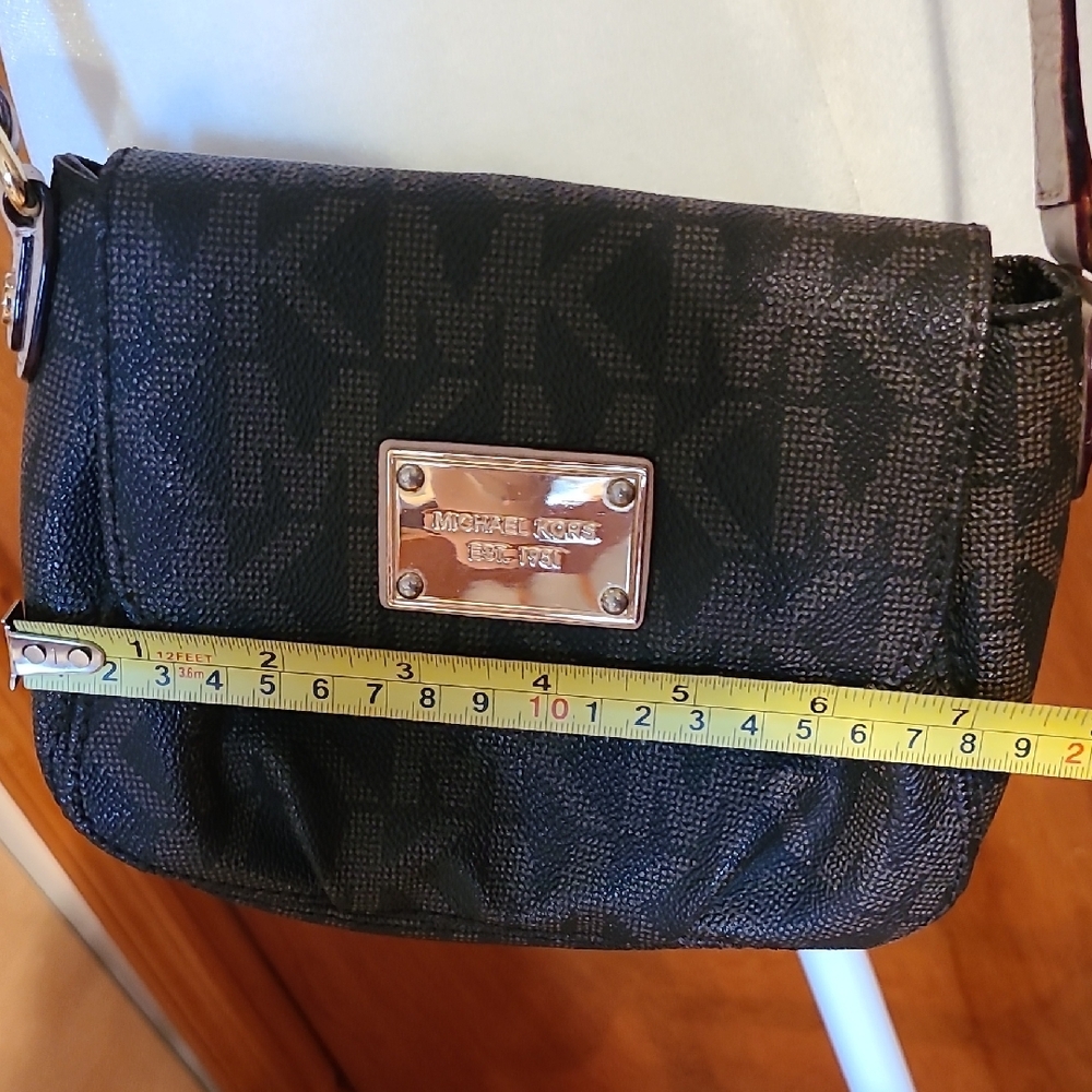 Michael Kors Brown Logo Printed Crossbody Purse - Picture 8 of 9